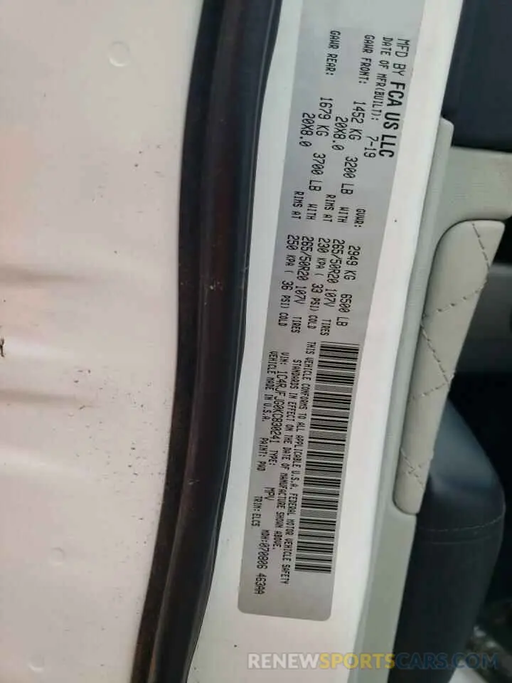 13 Photograph of a damaged car 1C4RJFJG0KC830241 JEEP GRAND CHER 2019