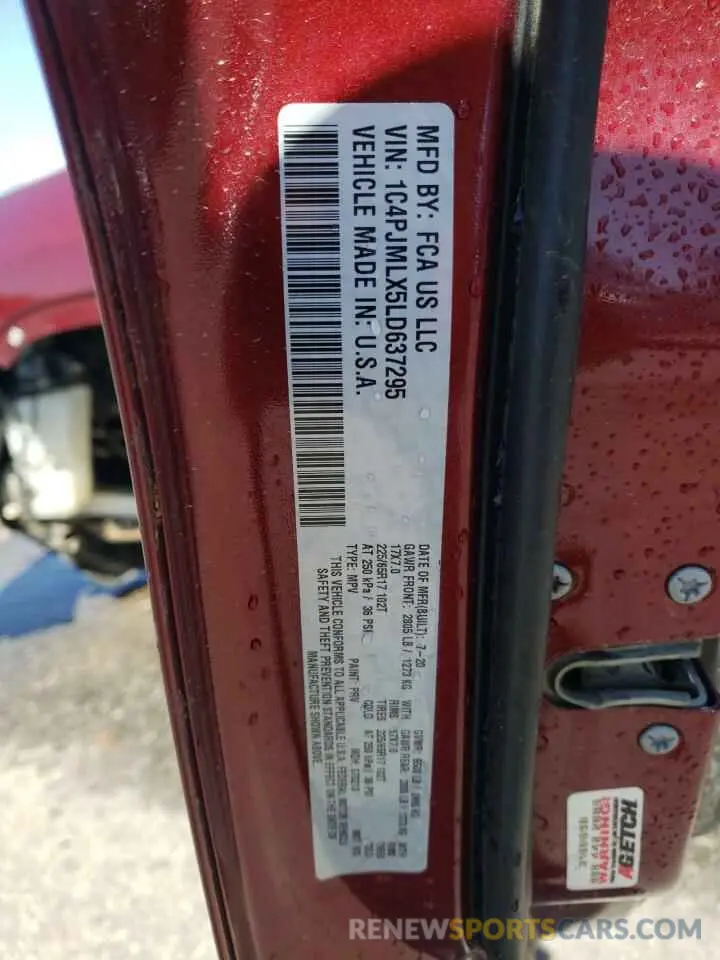 14 Photograph of a damaged car 1C4PJMLX5LD637295 JEEP GRAND CHER 2020