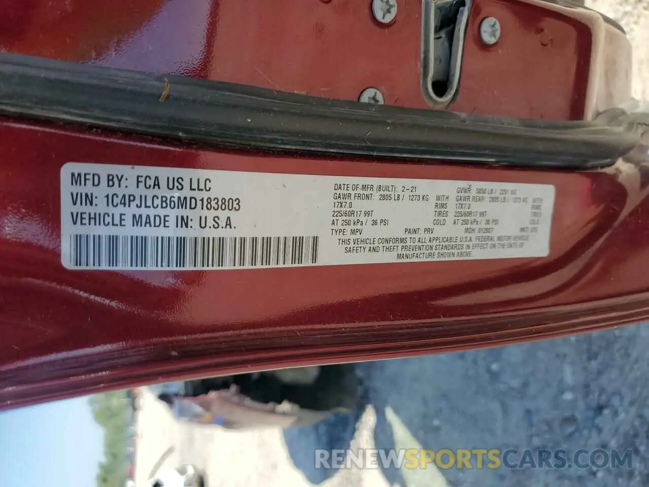 13 Photograph of a damaged car 1C4PJLCB6MD183803 JEEP GRAND CHER 2021