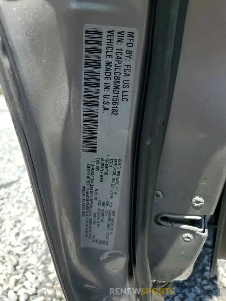 13 Photograph of a damaged car 1C4PJLCB8MD156182 JEEP GRAND CHER 2021