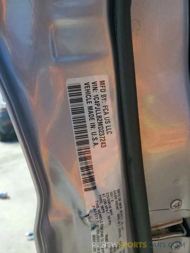 15 Photograph of a damaged car 1C4PJLLB2MD237243 JEEP GRAND CHER 2021