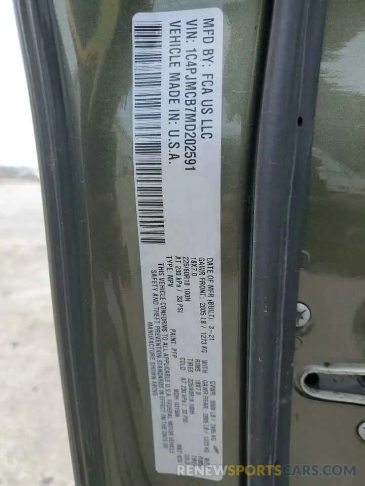 16 Photograph of a damaged car 1C4PJMCB7MD202591 JEEP GRAND CHER 2021