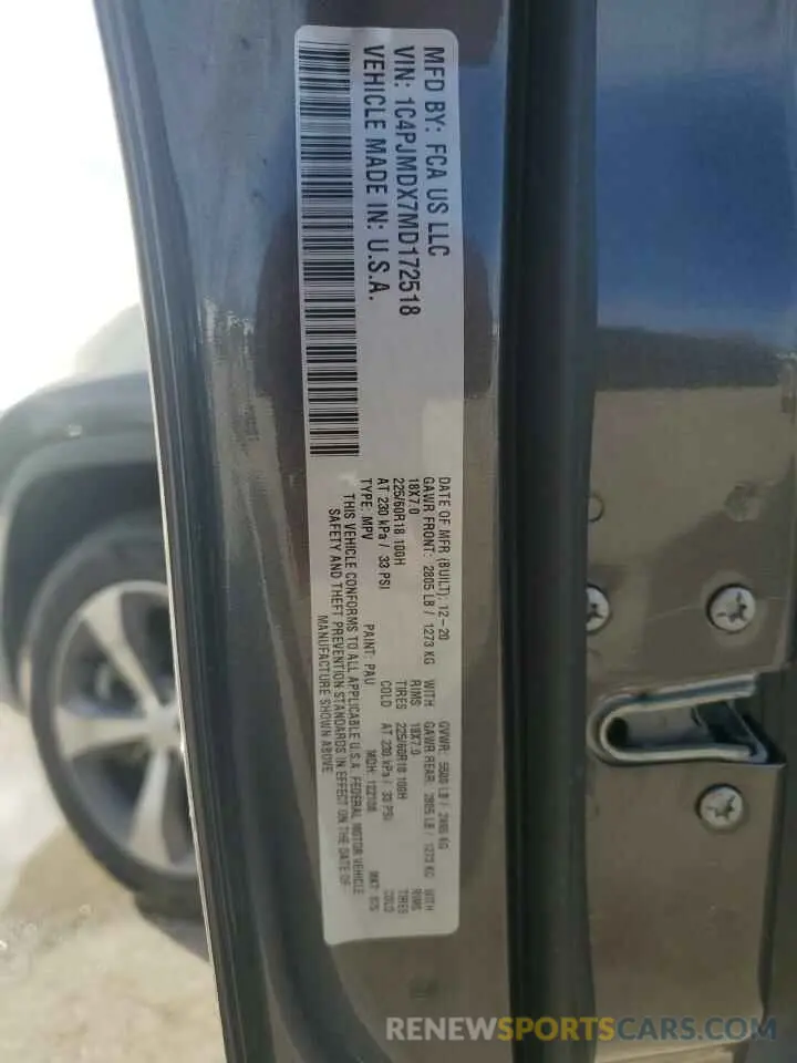 13 Photograph of a damaged car 1C4PJMDX7MD172518 JEEP GRAND CHER 2021