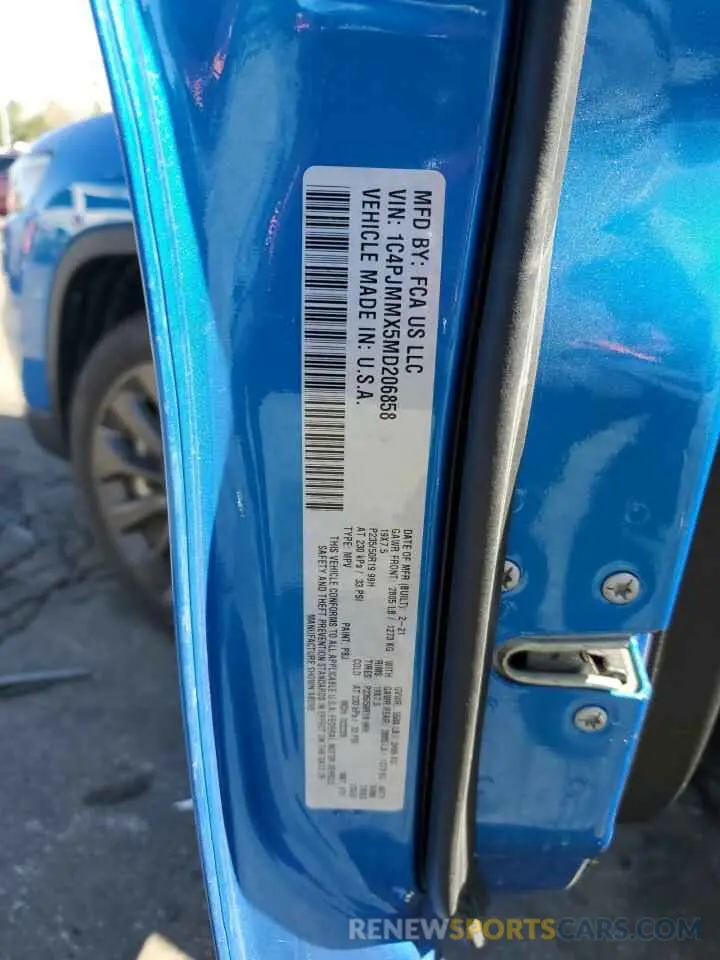 12 Photograph of a damaged car 1C4PJMMX5MD206858 JEEP GRAND CHER 2021