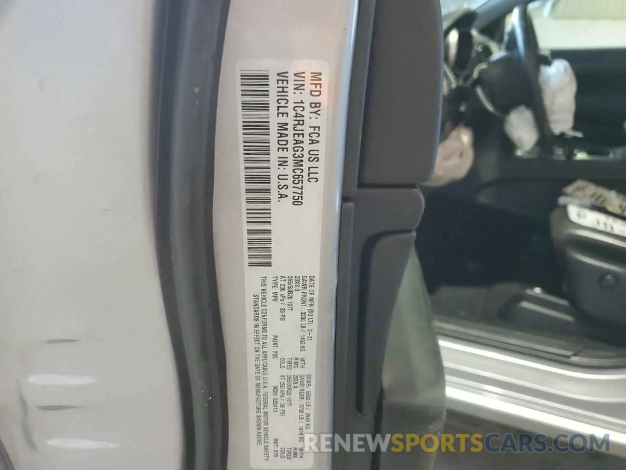 15 Photograph of a damaged car 1C4RJEAG3MC657750 JEEP GRAND CHER 2021