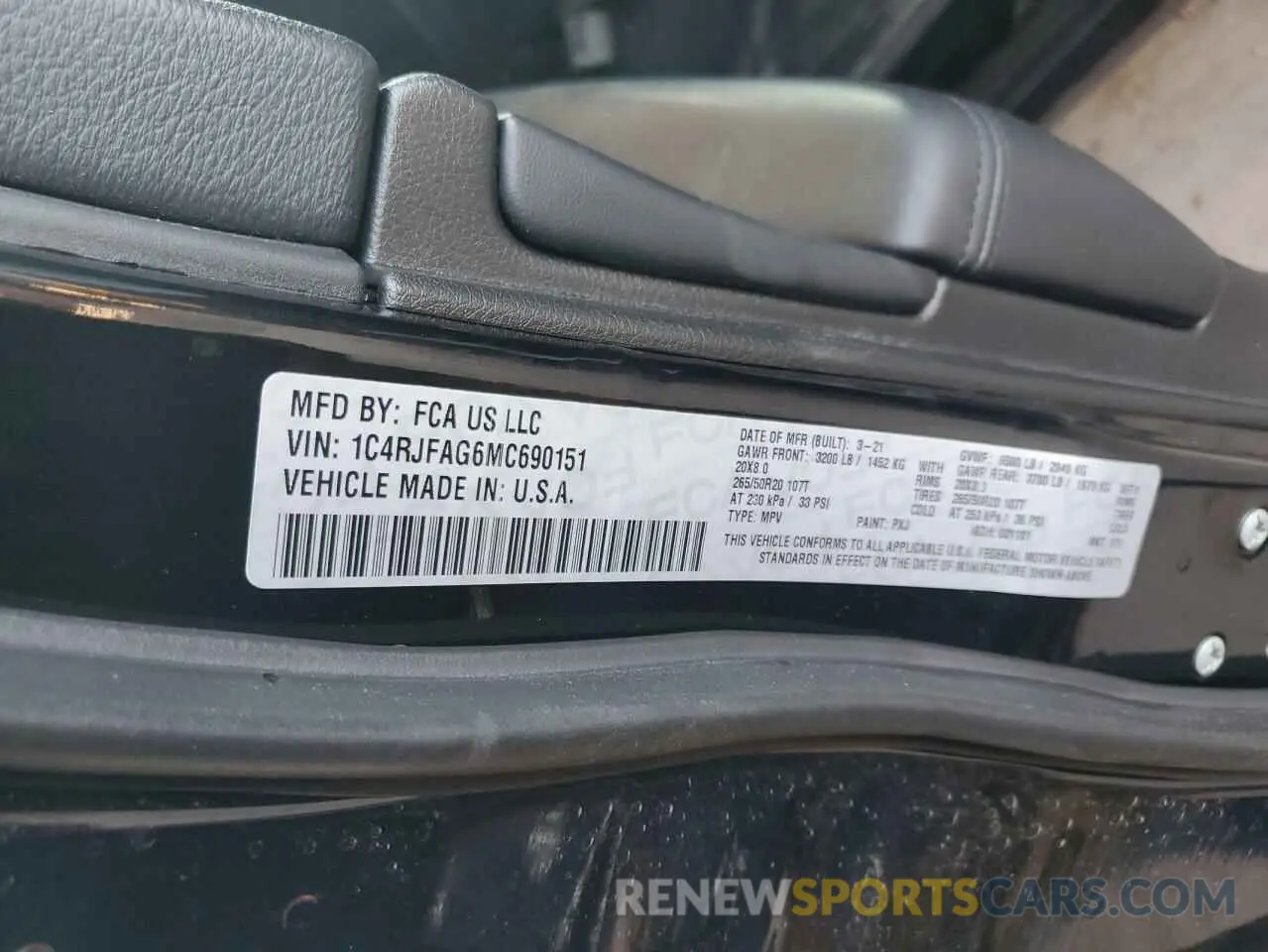 12 Photograph of a damaged car 1C4RJFAG6MC690151 JEEP GRAND CHER 2021