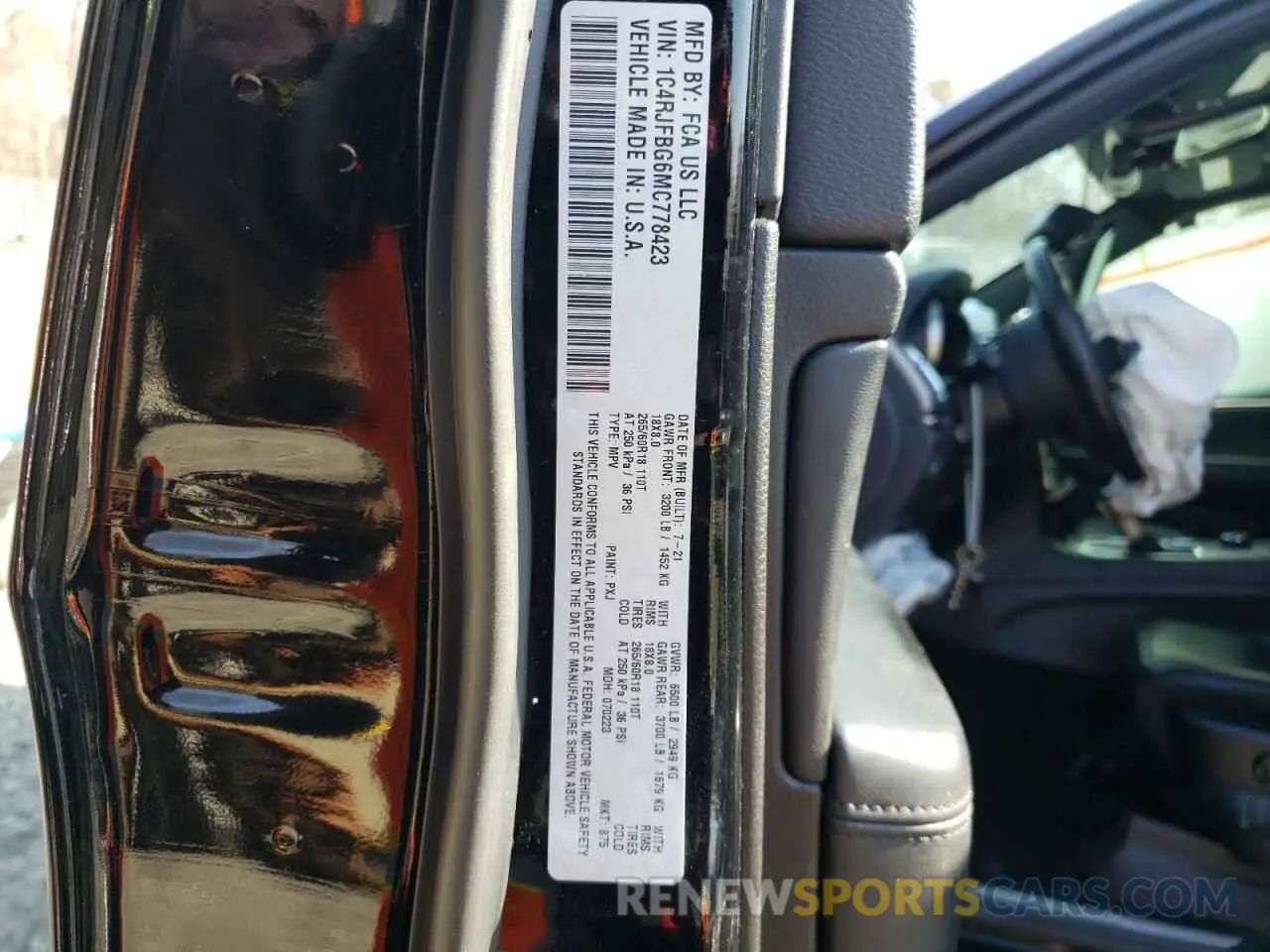 16 Photograph of a damaged car 1C4RJFBG6MC778423 JEEP GRAND CHER 2021