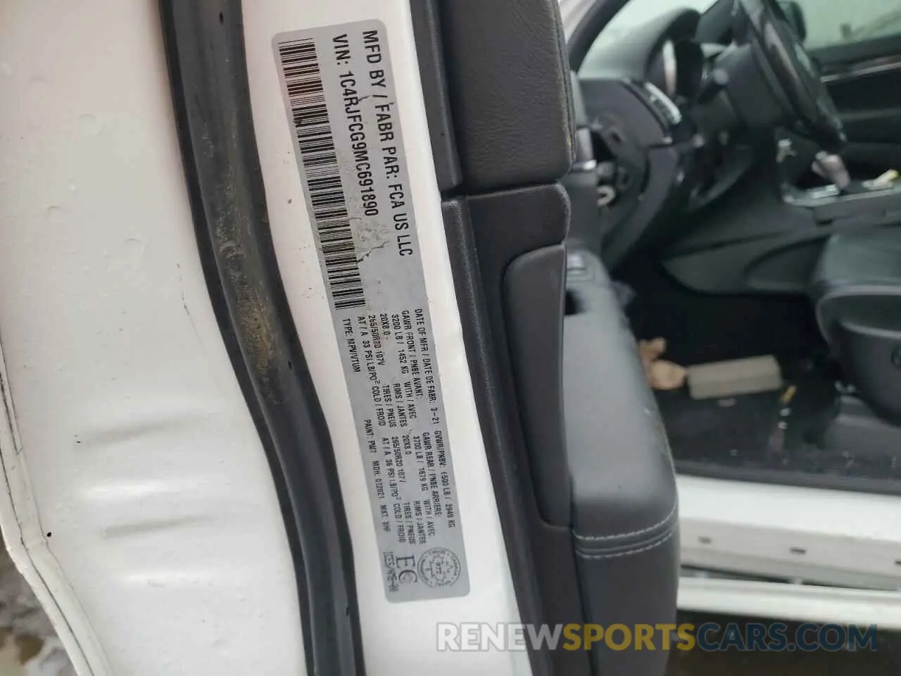 13 Photograph of a damaged car 1C4RJFCG9MC691890 JEEP GRAND CHER 2021
