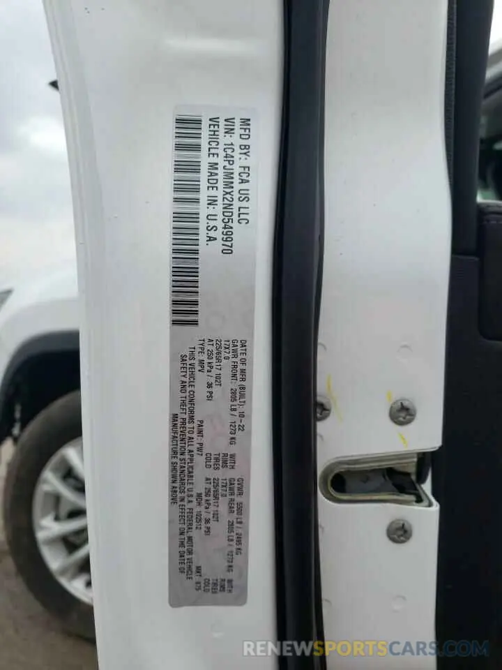 12 Photograph of a damaged car 1C4PJMMX2ND549970 JEEP GRAND CHER 2022