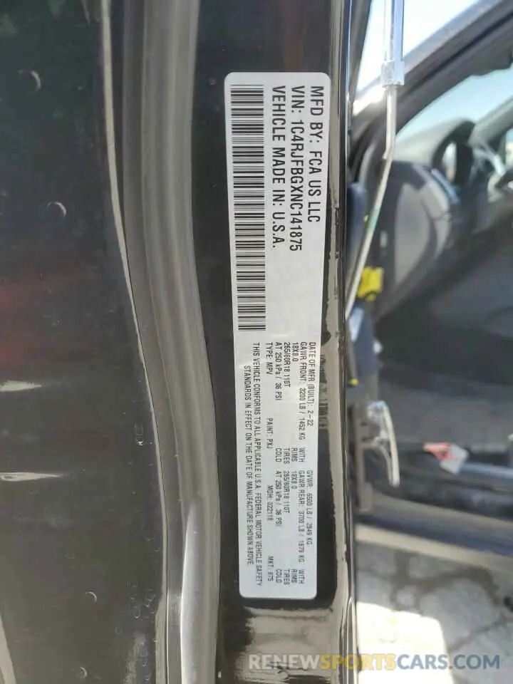 13 Photograph of a damaged car 1C4RJFBGXNC141875 JEEP GRAND CHER 2022