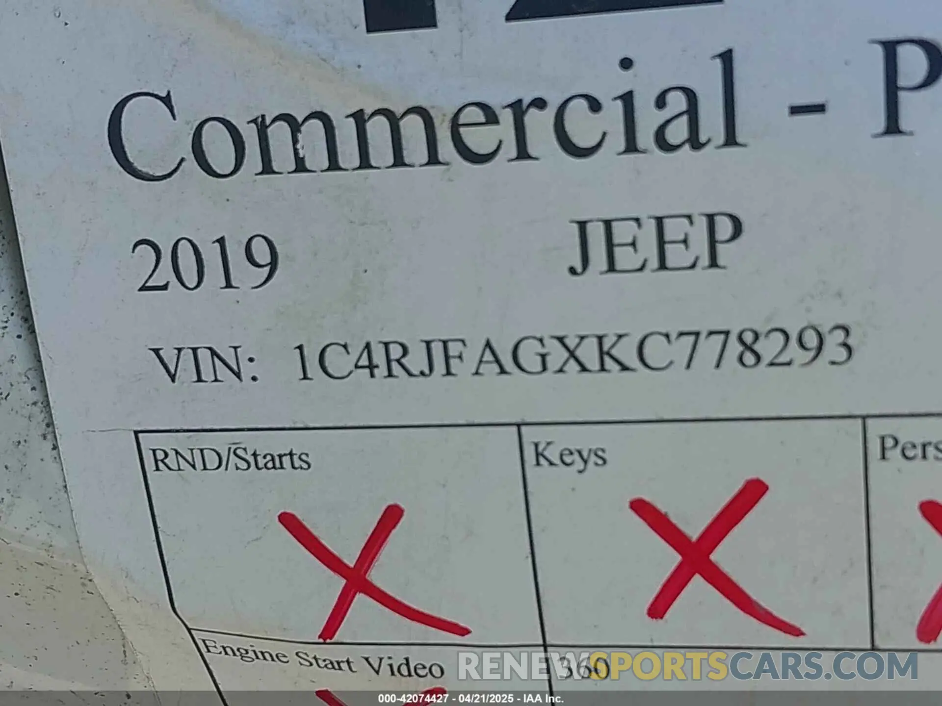 9 Photograph of a damaged car 1C4RJFAGXKC778293 JEEP GRAND CHEROKEE 2019