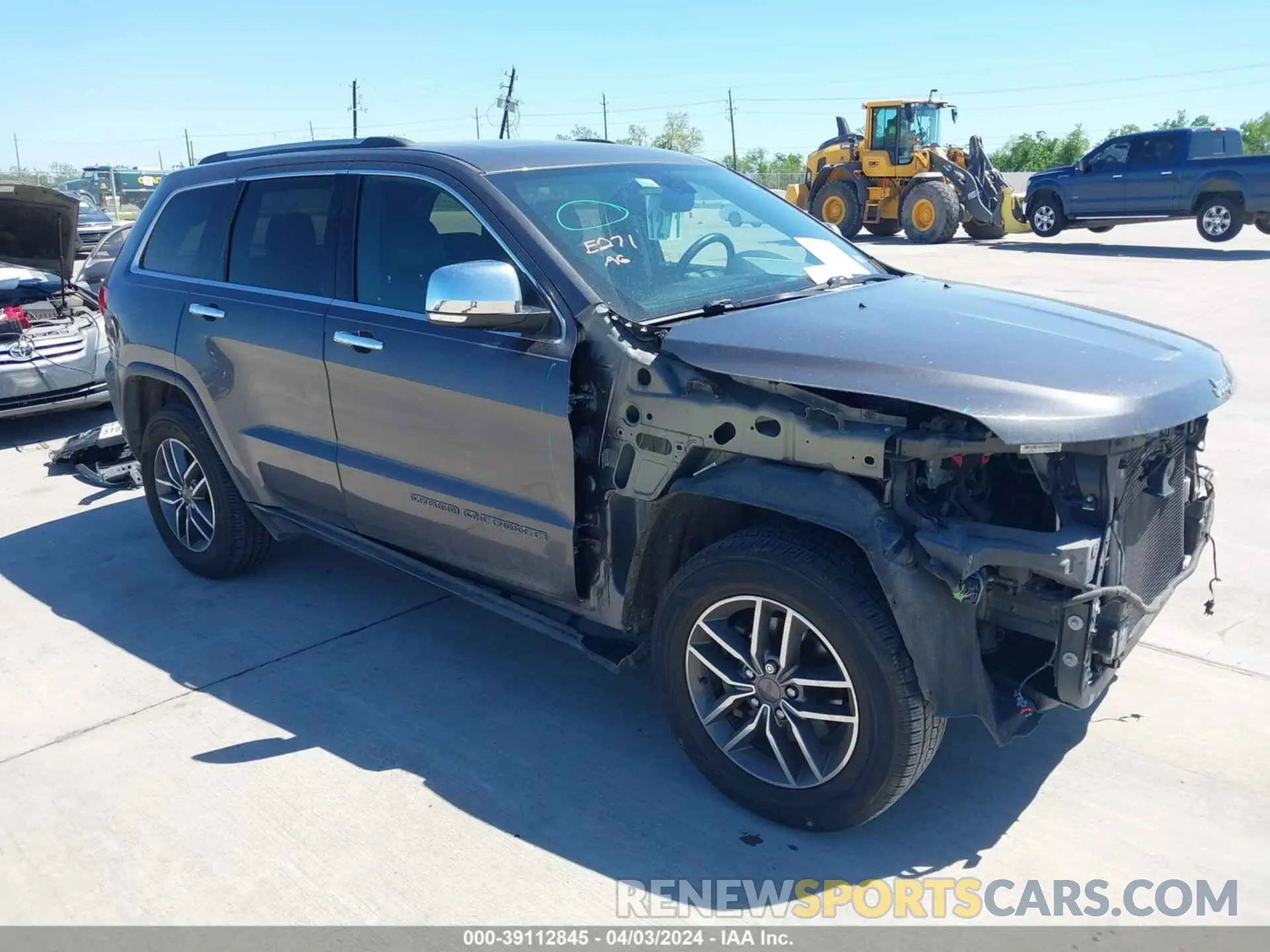 1 Photograph of a damaged car 1C4RJFBG4KC713616 JEEP GRAND CHEROKEE 2019
