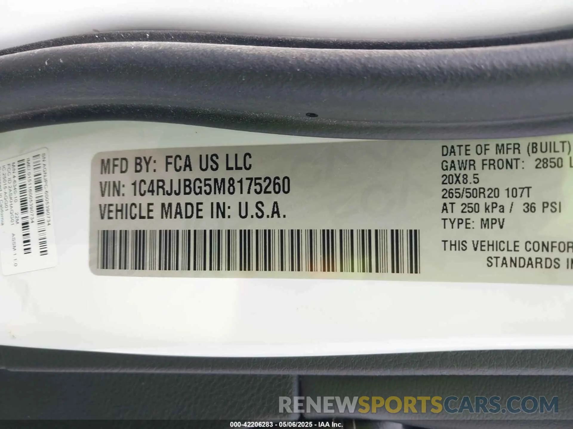 9 Photograph of a damaged car 1C4RJJBG5M8175260 JEEP GRAND CHEROKEE L 2021