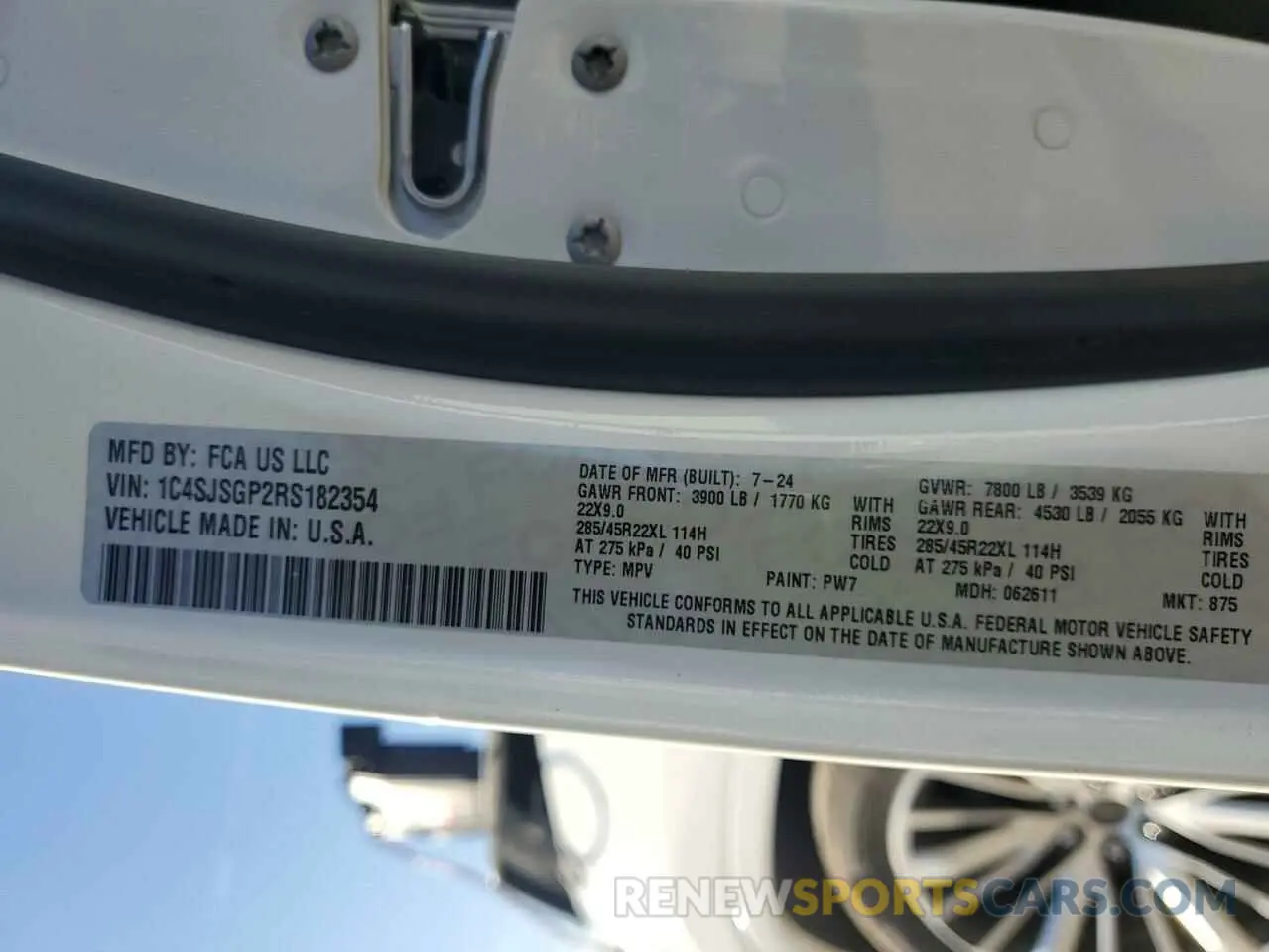 13 Photograph of a damaged car 1C4SJSGP2RS182354 JEEP GRAND WAGO 2024