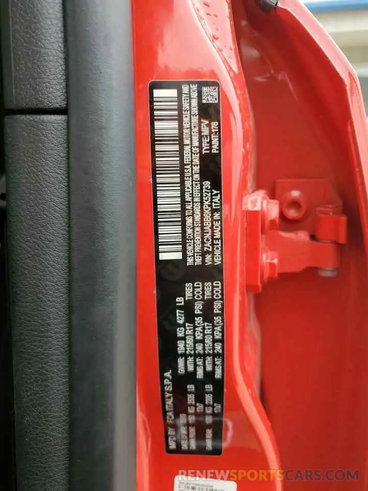 13 Photograph of a damaged car ZACNJABB6KPK52739 JEEP RENEGADE 2019