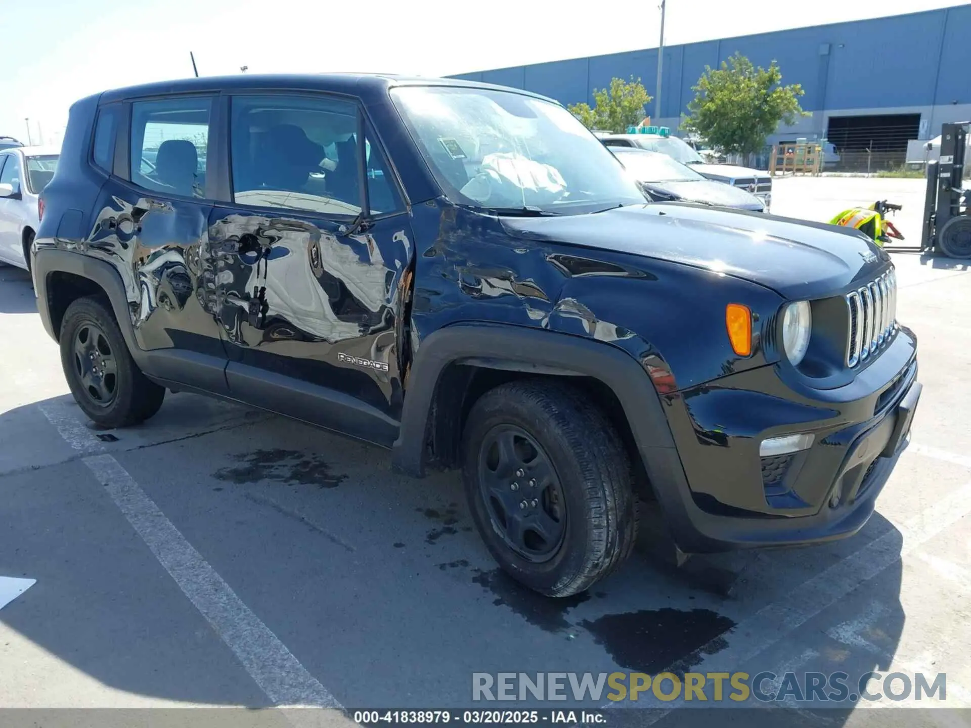 1 Photograph of a damaged car ZACNJBAB8KPK74653 JEEP RENEGADE 2019