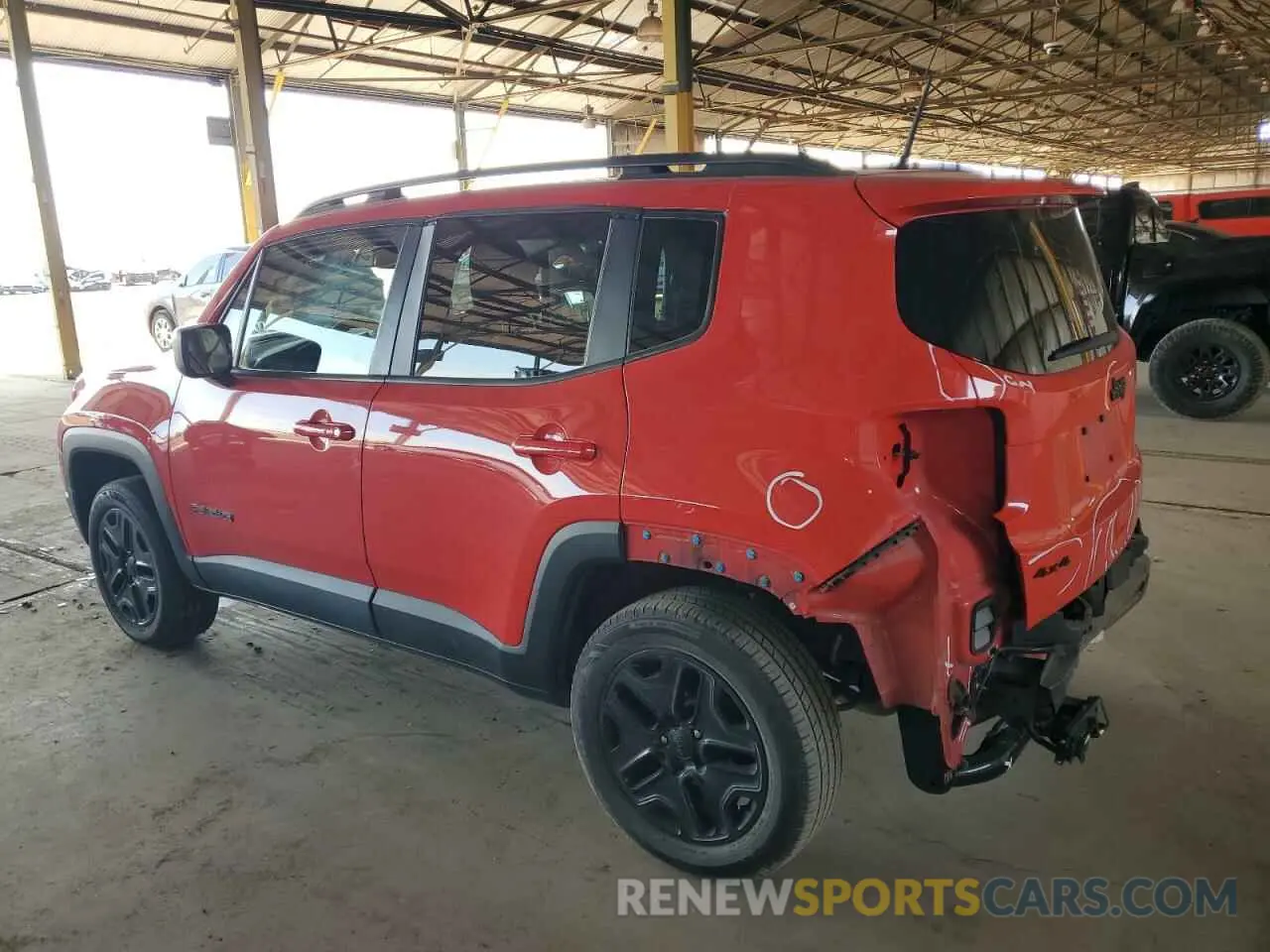 2 Photograph of a damaged car ZACNJBAB9KPK25459 JEEP RENEGADE 2019