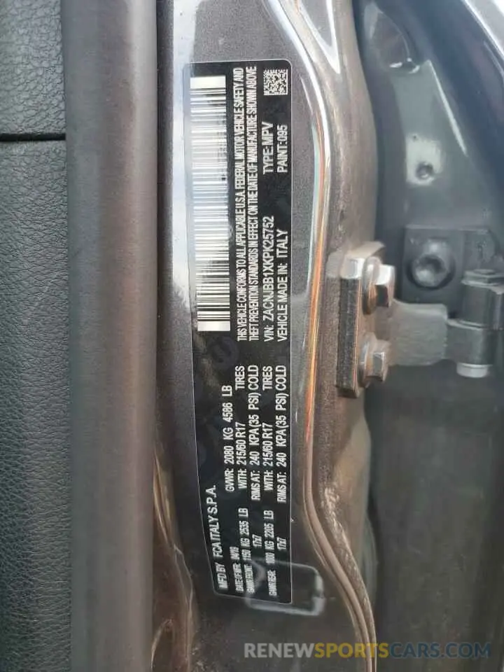 13 Photograph of a damaged car ZACNJBB1XKPK25752 JEEP RENEGADE 2019