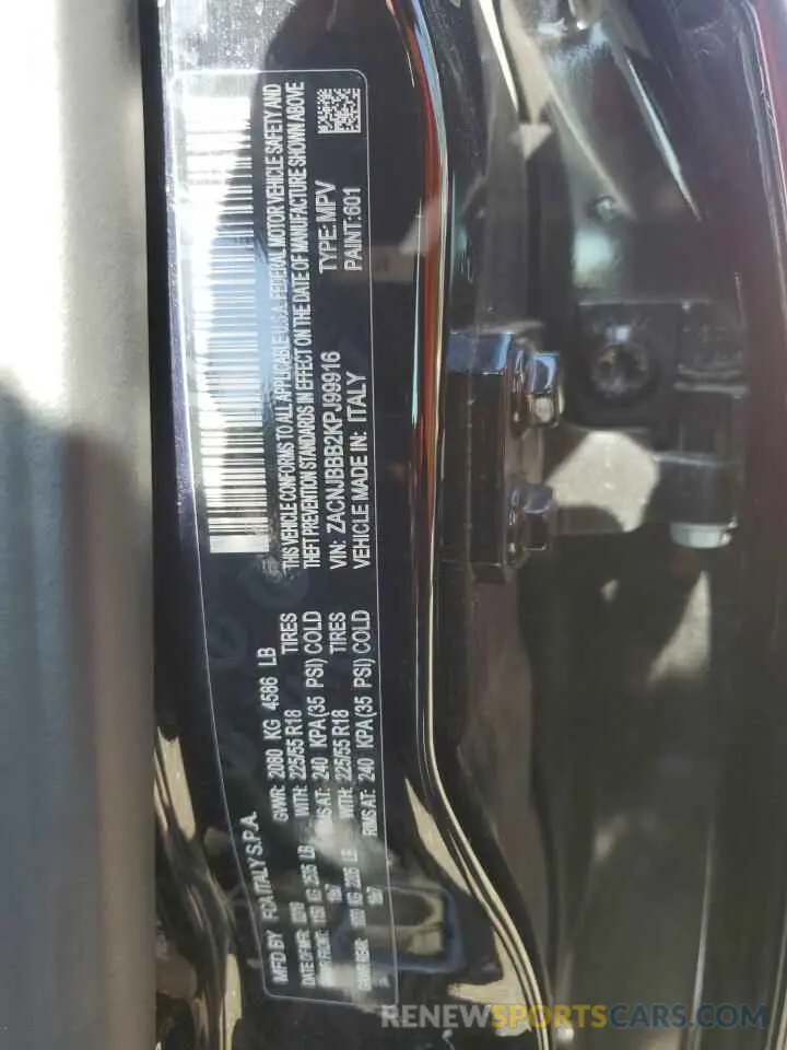 13 Photograph of a damaged car ZACNJBBB2KPJ99916 JEEP RENEGADE 2019