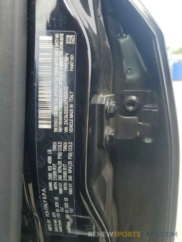13 Photograph of a damaged car ZACNJBBB2KPK00630 JEEP RENEGADE 2019