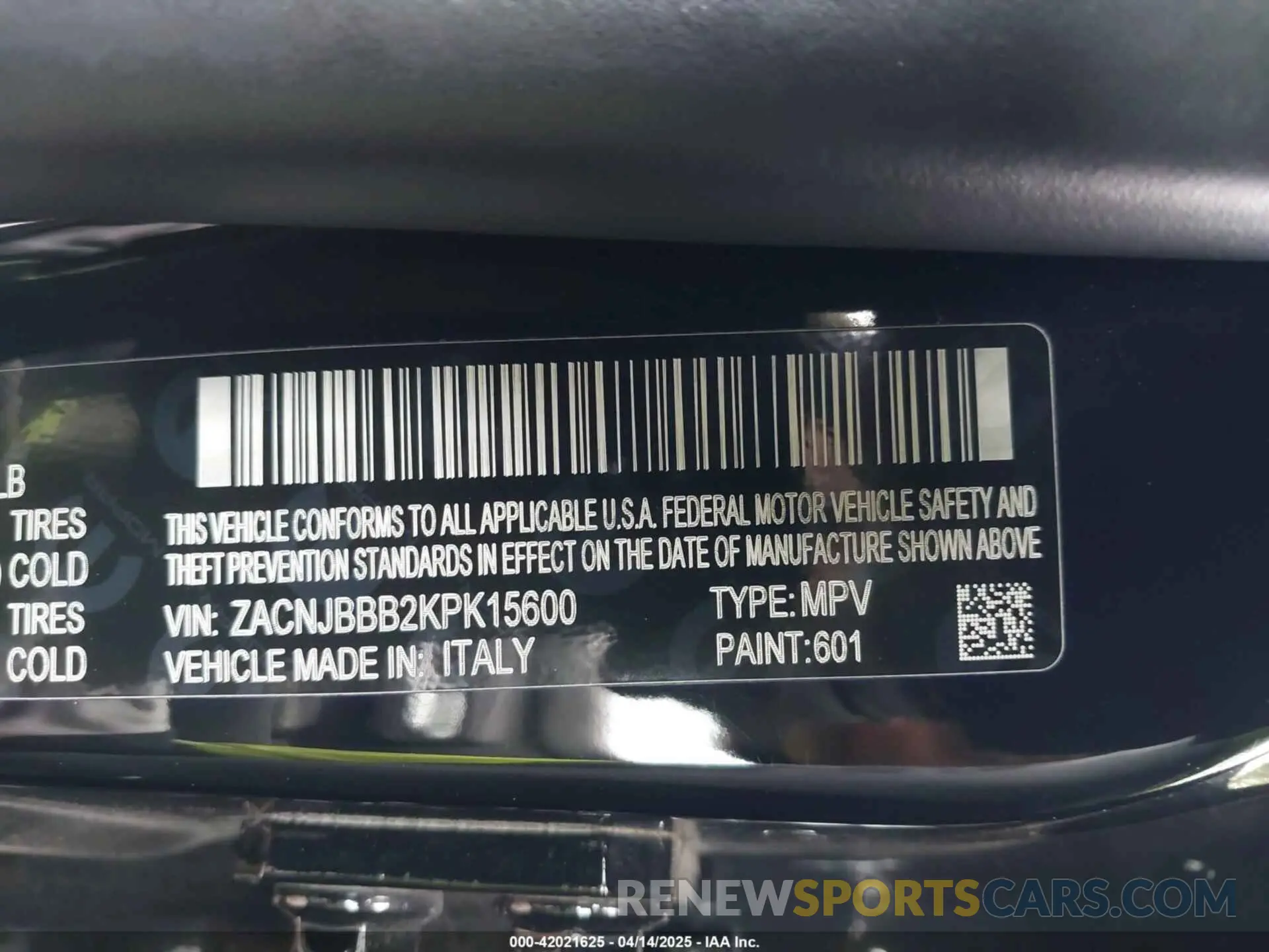 9 Photograph of a damaged car ZACNJBBB2KPK15600 JEEP RENEGADE 2019