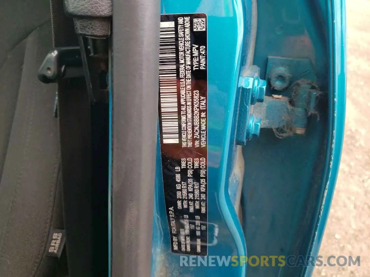 13 Photograph of a damaged car ZACNJBBB2KPK55823 JEEP RENEGADE 2019
