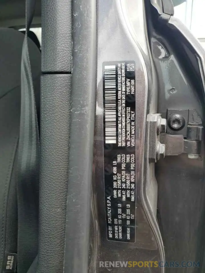 13 Photograph of a damaged car ZACNJBBB7KPK07332 JEEP RENEGADE 2019