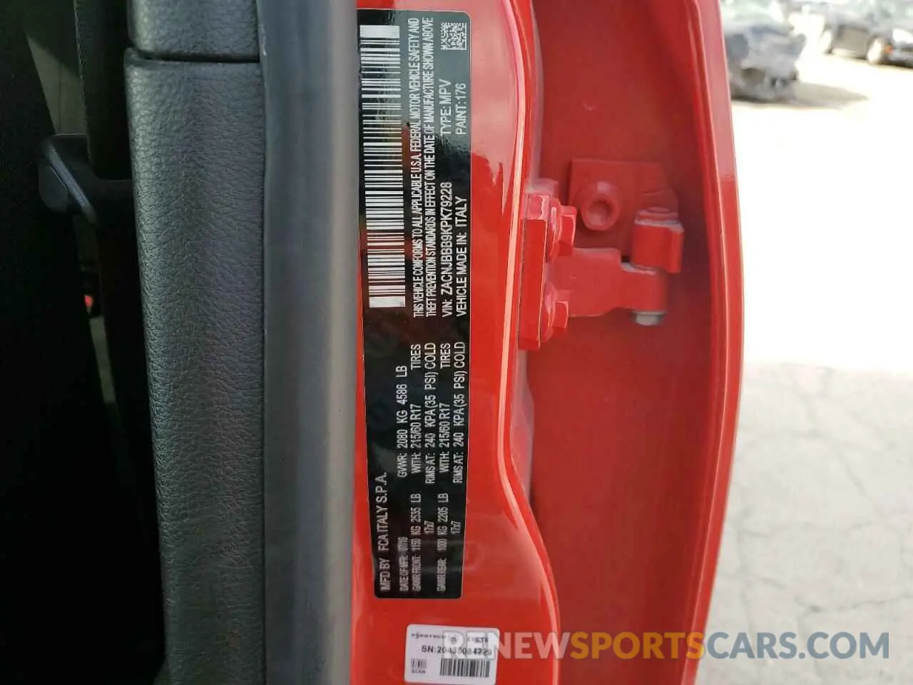 13 Photograph of a damaged car ZACNJBBB9KPK79228 JEEP RENEGADE 2019