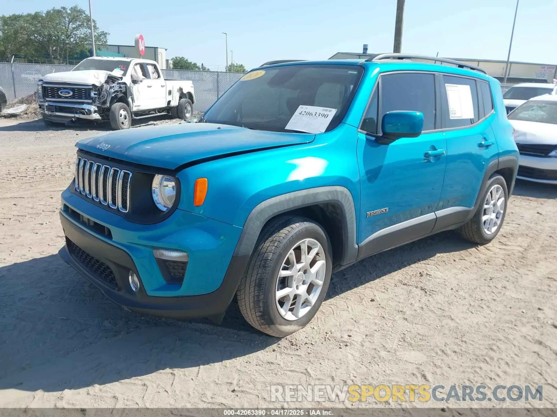 2 Photograph of a damaged car ZACNJAB10LPM09870 JEEP RENEGADE 2020