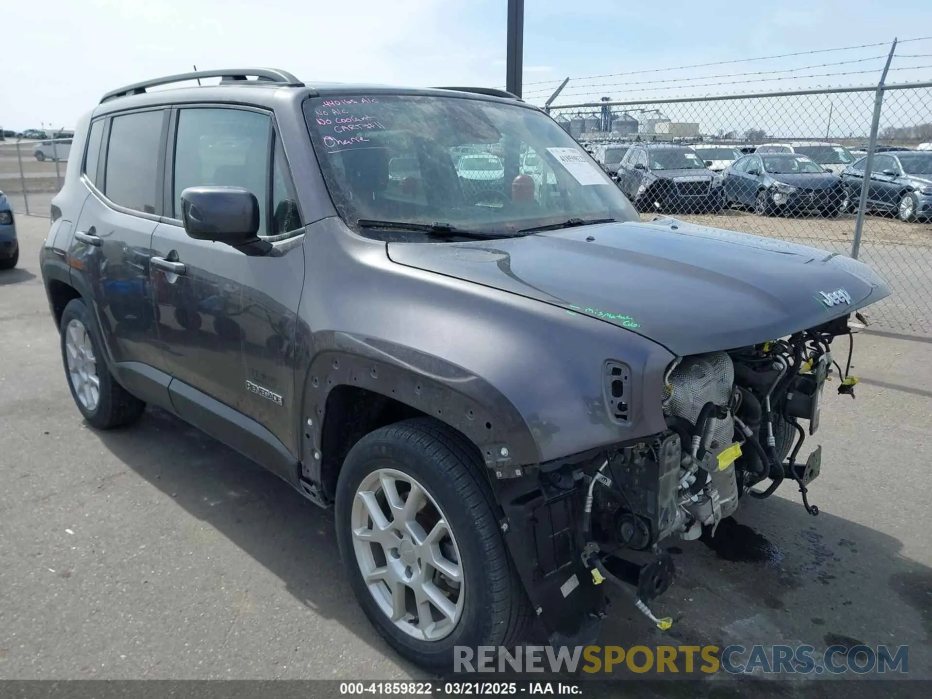 1 Photograph of a damaged car ZACNJABB1LPK99727 JEEP RENEGADE 2020