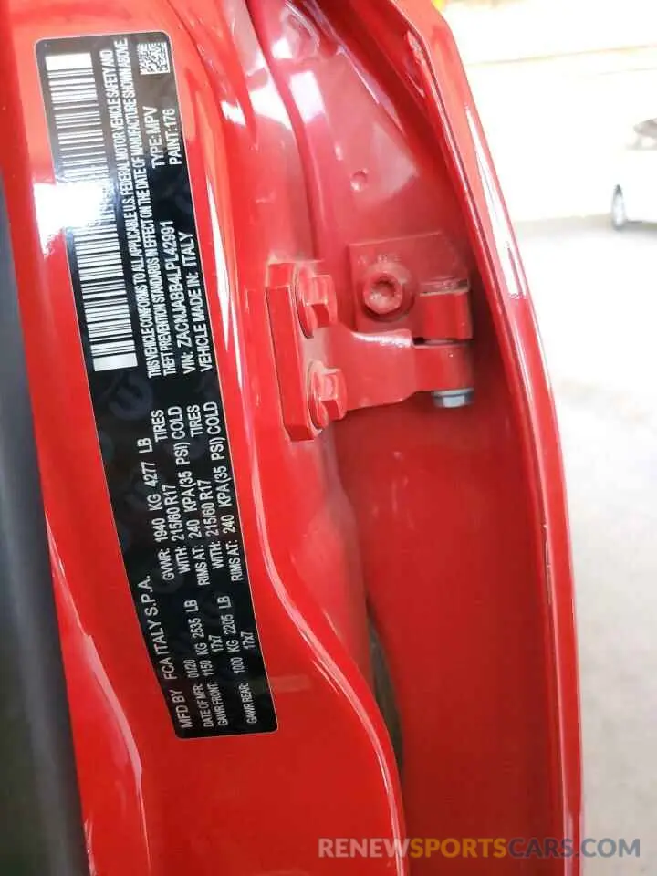 13 Photograph of a damaged car ZACNJABB4LPL42991 JEEP RENEGADE 2020