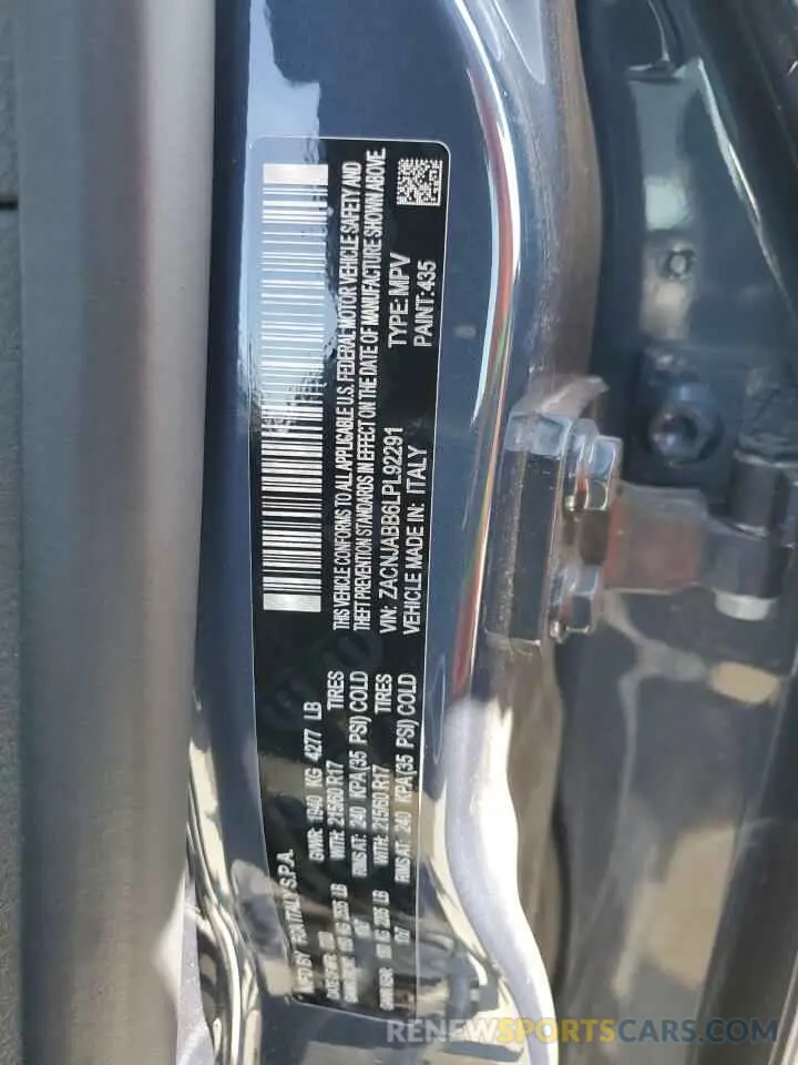 13 Photograph of a damaged car ZACNJABB6LPL92291 JEEP RENEGADE 2020