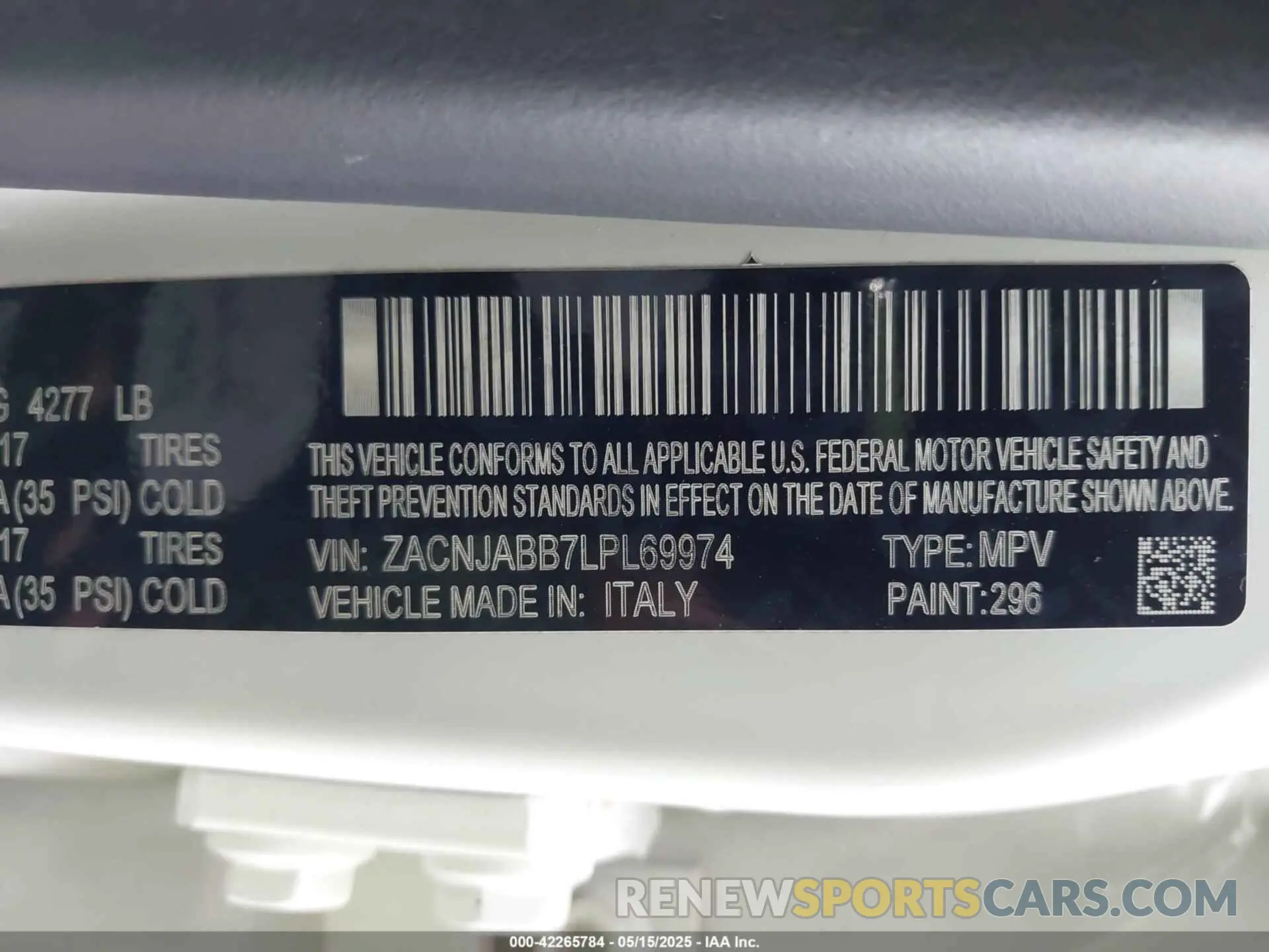 9 Photograph of a damaged car ZACNJABB7LPL69974 JEEP RENEGADE 2020