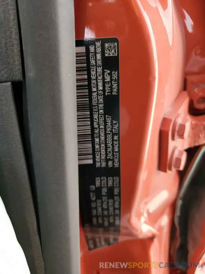 14 Photograph of a damaged car ZACNJABB9LPK94467 JEEP RENEGADE 2020