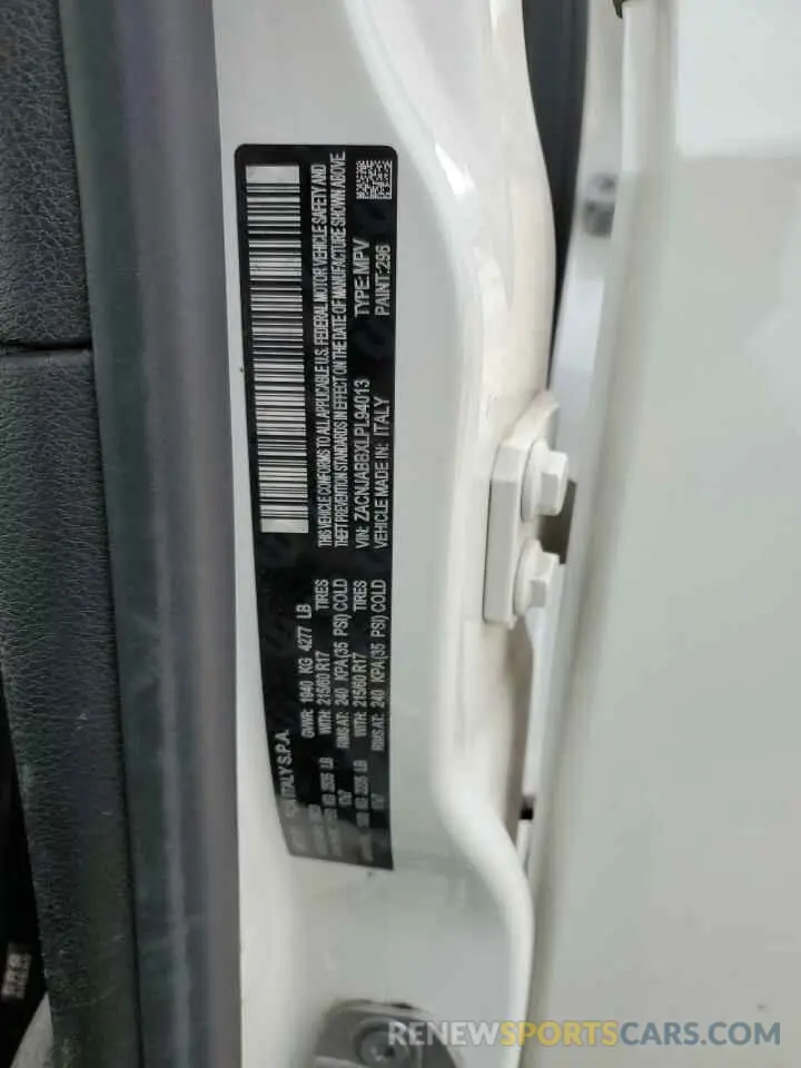 16 Photograph of a damaged car ZACNJABBXLPL94013 JEEP RENEGADE 2020