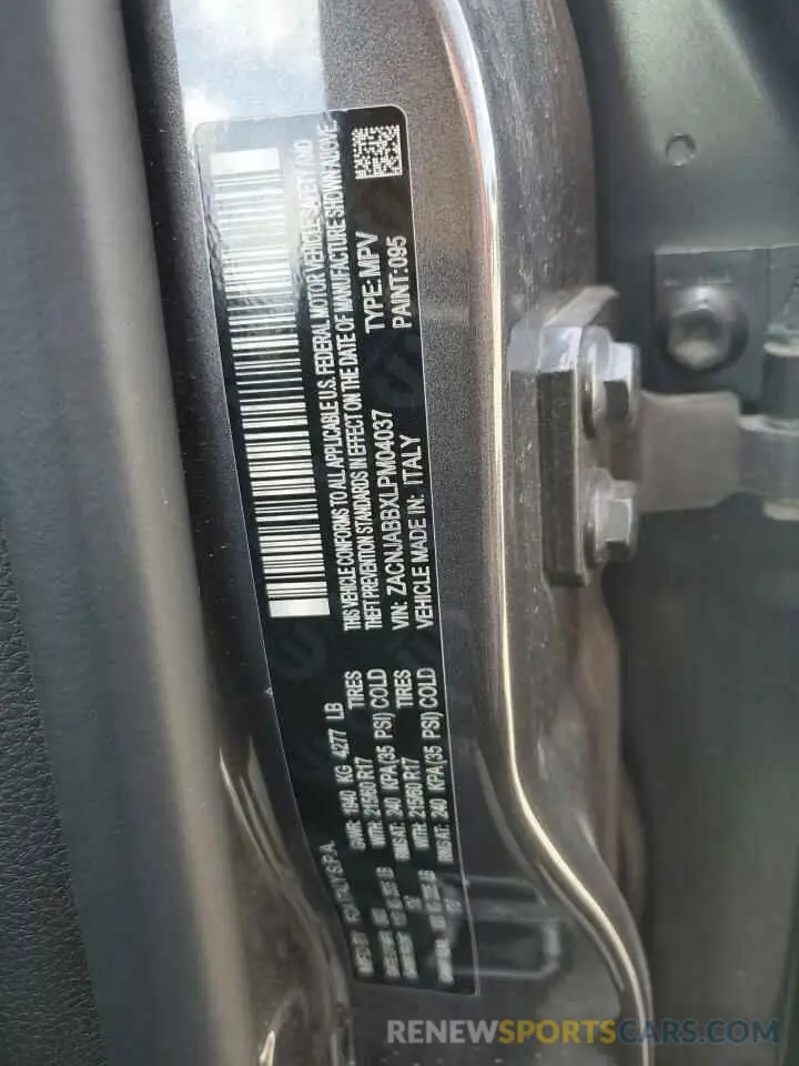 13 Photograph of a damaged car ZACNJABBXLPM04037 JEEP RENEGADE 2020