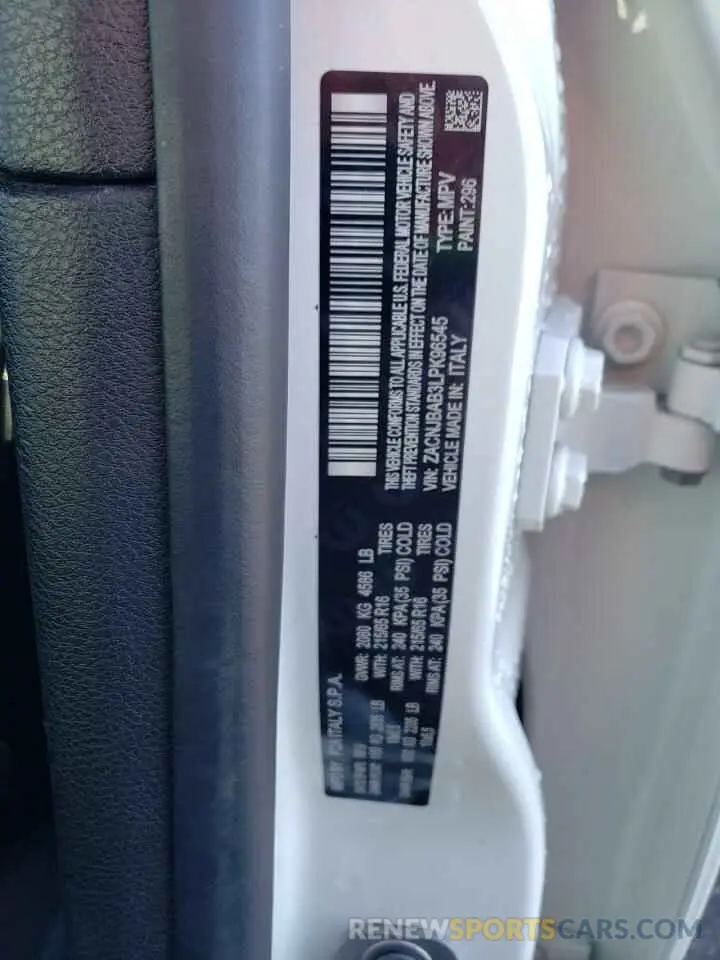 13 Photograph of a damaged car ZACNJBAB3LPK96545 JEEP RENEGADE 2020