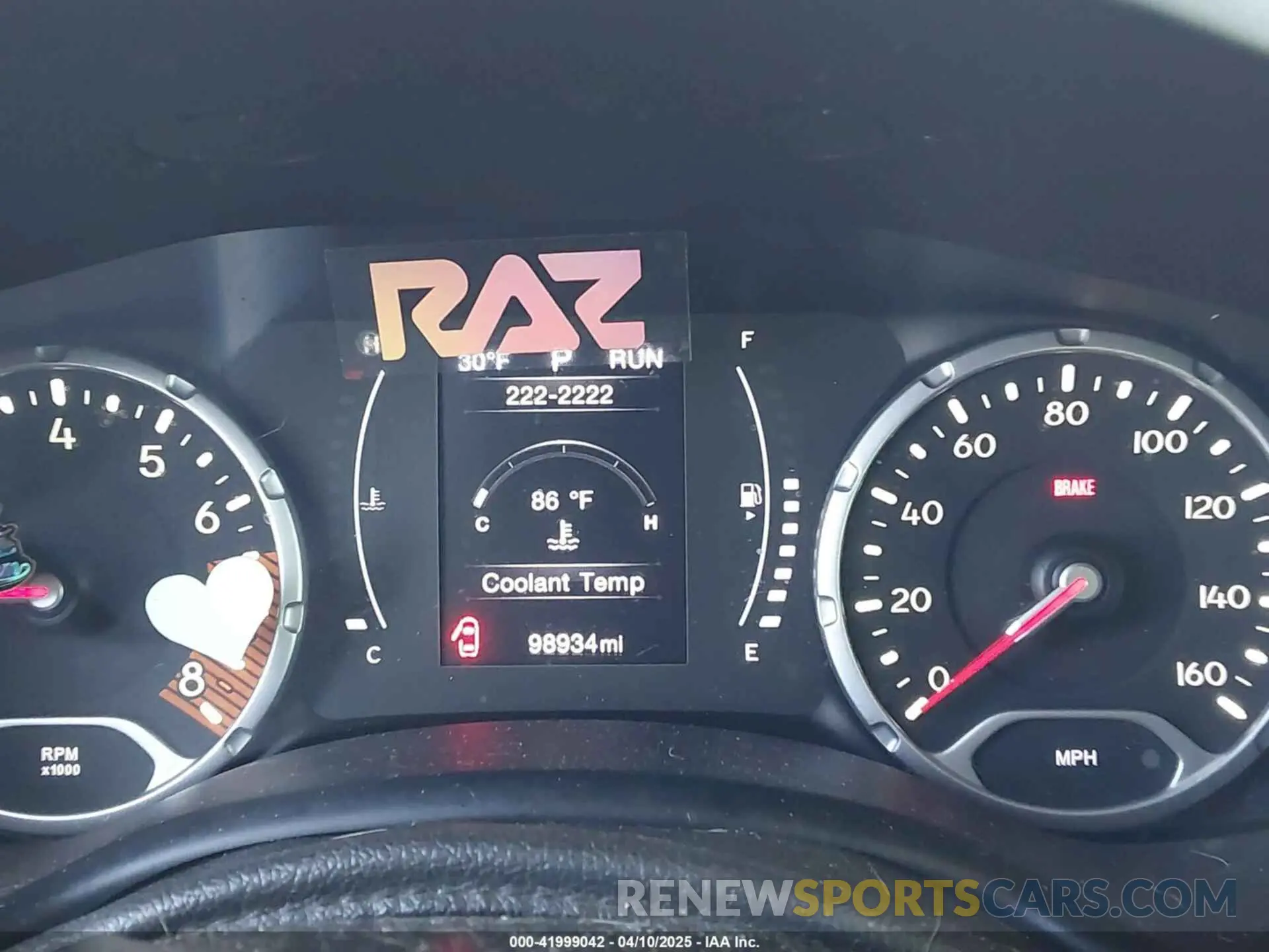16 Photograph of a damaged car ZACNJBAB4LPL22263 JEEP RENEGADE 2020