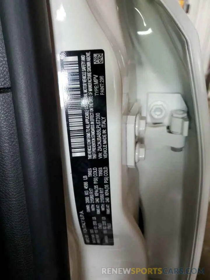 13 Photograph of a damaged car ZACNJBAB5LPL67390 JEEP RENEGADE 2020
