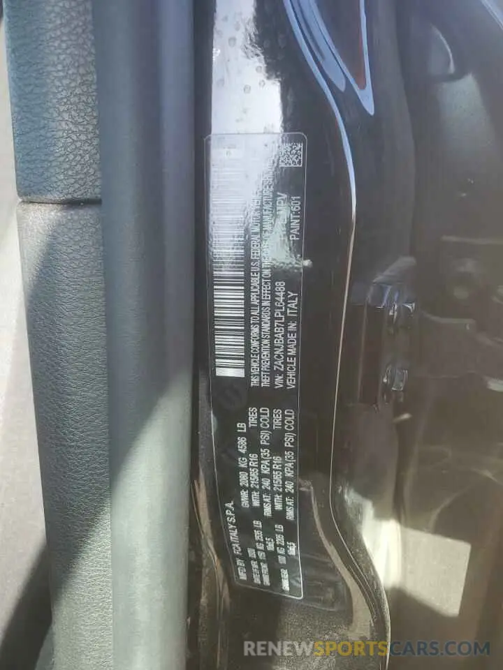 13 Photograph of a damaged car ZACNJBAB7LPL64488 JEEP RENEGADE 2020