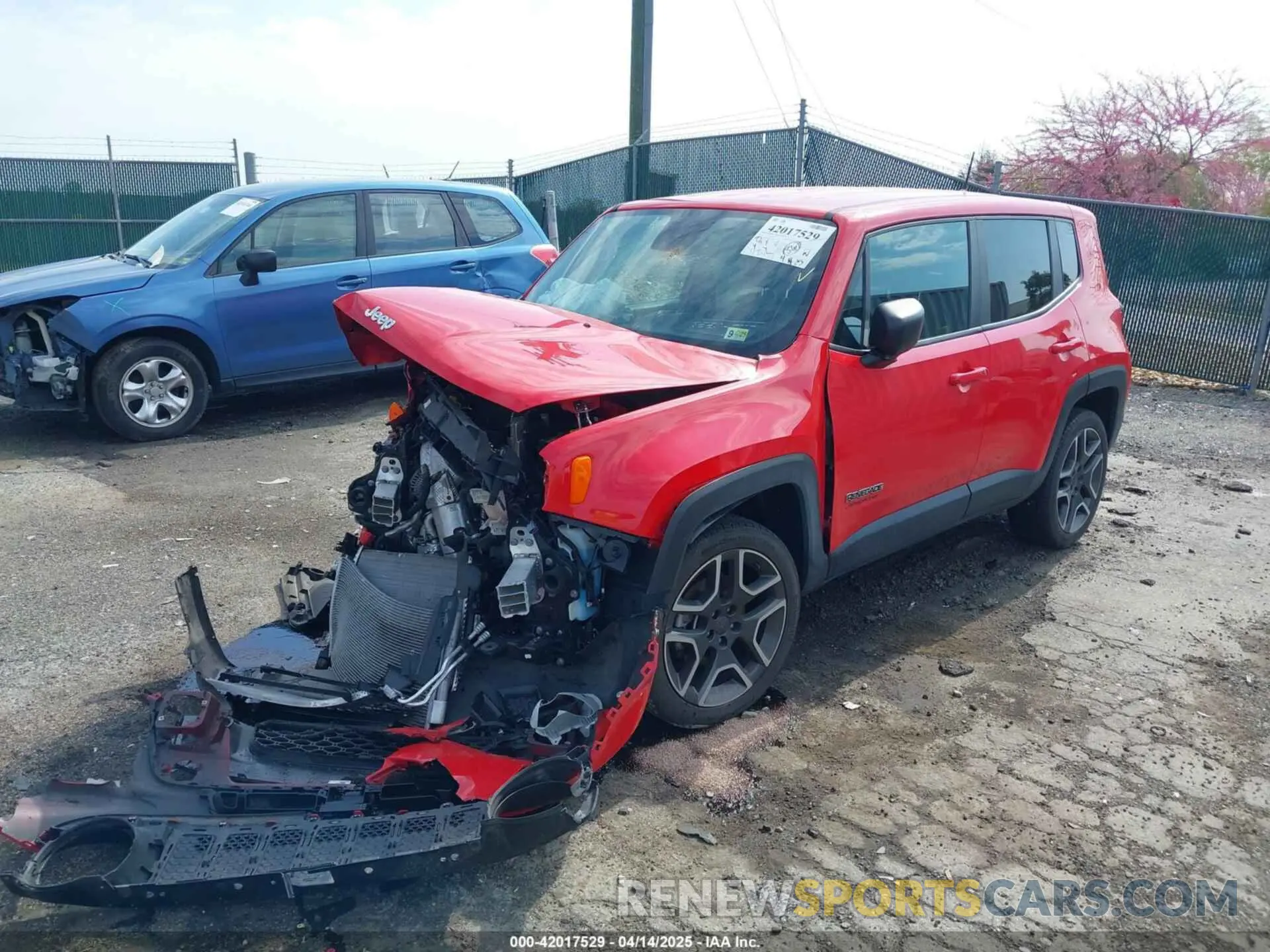 2 Photograph of a damaged car ZACNJBAB7LPL75071 JEEP RENEGADE 2020
