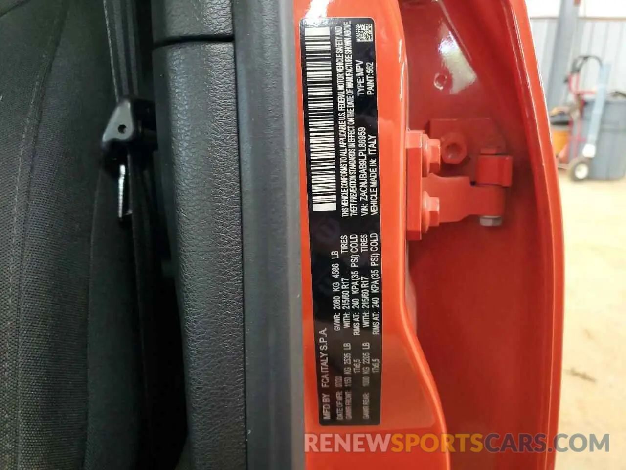 13 Photograph of a damaged car ZACNJBAB9LPL86959 JEEP RENEGADE 2020