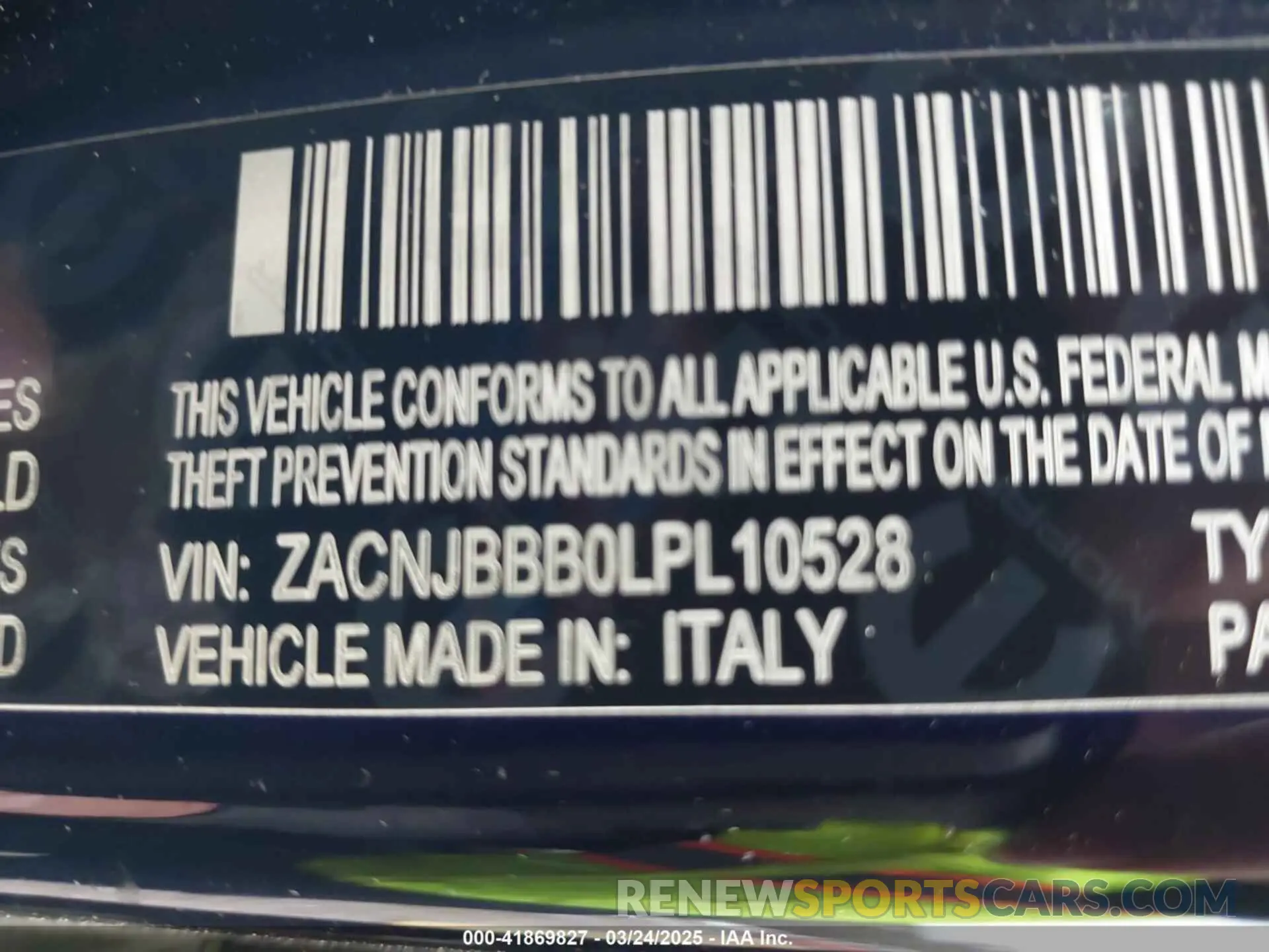 9 Photograph of a damaged car ZACNJBBB0LPL10528 JEEP RENEGADE 2020