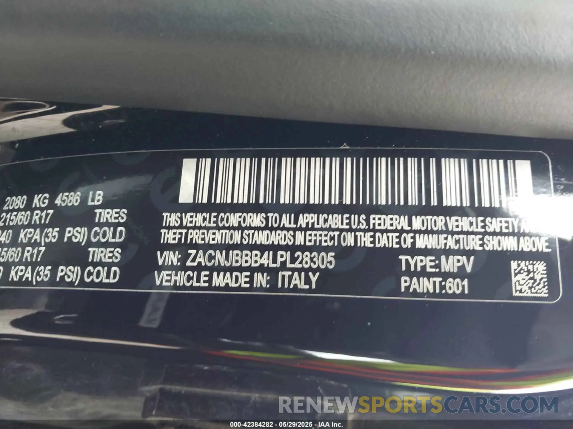 9 Photograph of a damaged car ZACNJBBB4LPL28305 JEEP RENEGADE 2020