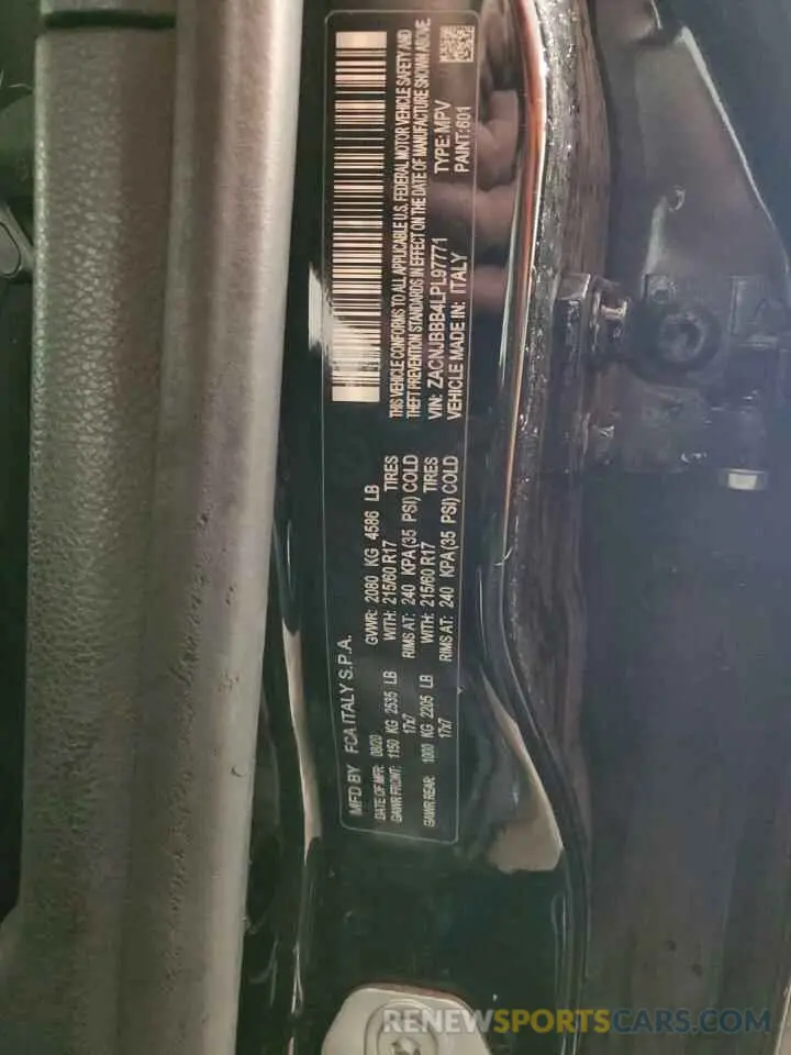 14 Photograph of a damaged car ZACNJBBB4LPL97771 JEEP RENEGADE 2020