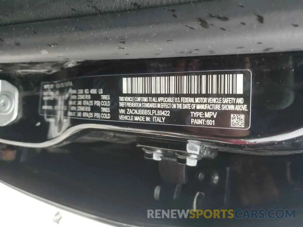 14 Photograph of a damaged car ZACNJBBB5LPL89422 JEEP RENEGADE 2020