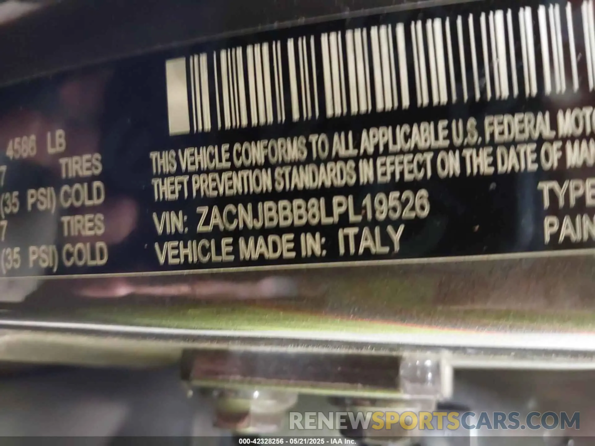 9 Photograph of a damaged car ZACNJBBB8LPL19526 JEEP RENEGADE 2020