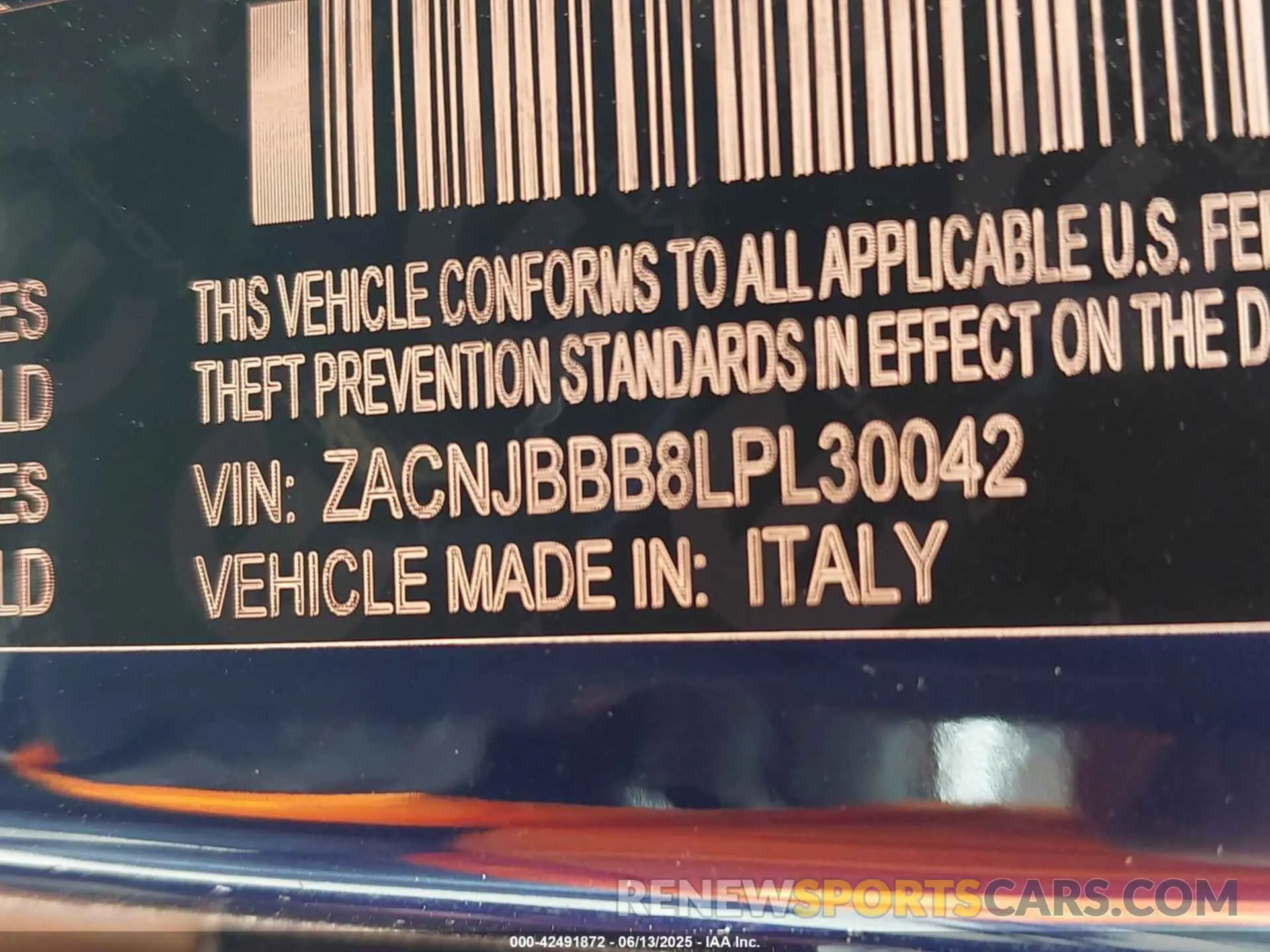 9 Photograph of a damaged car ZACNJBBB8LPL30042 JEEP RENEGADE 2020