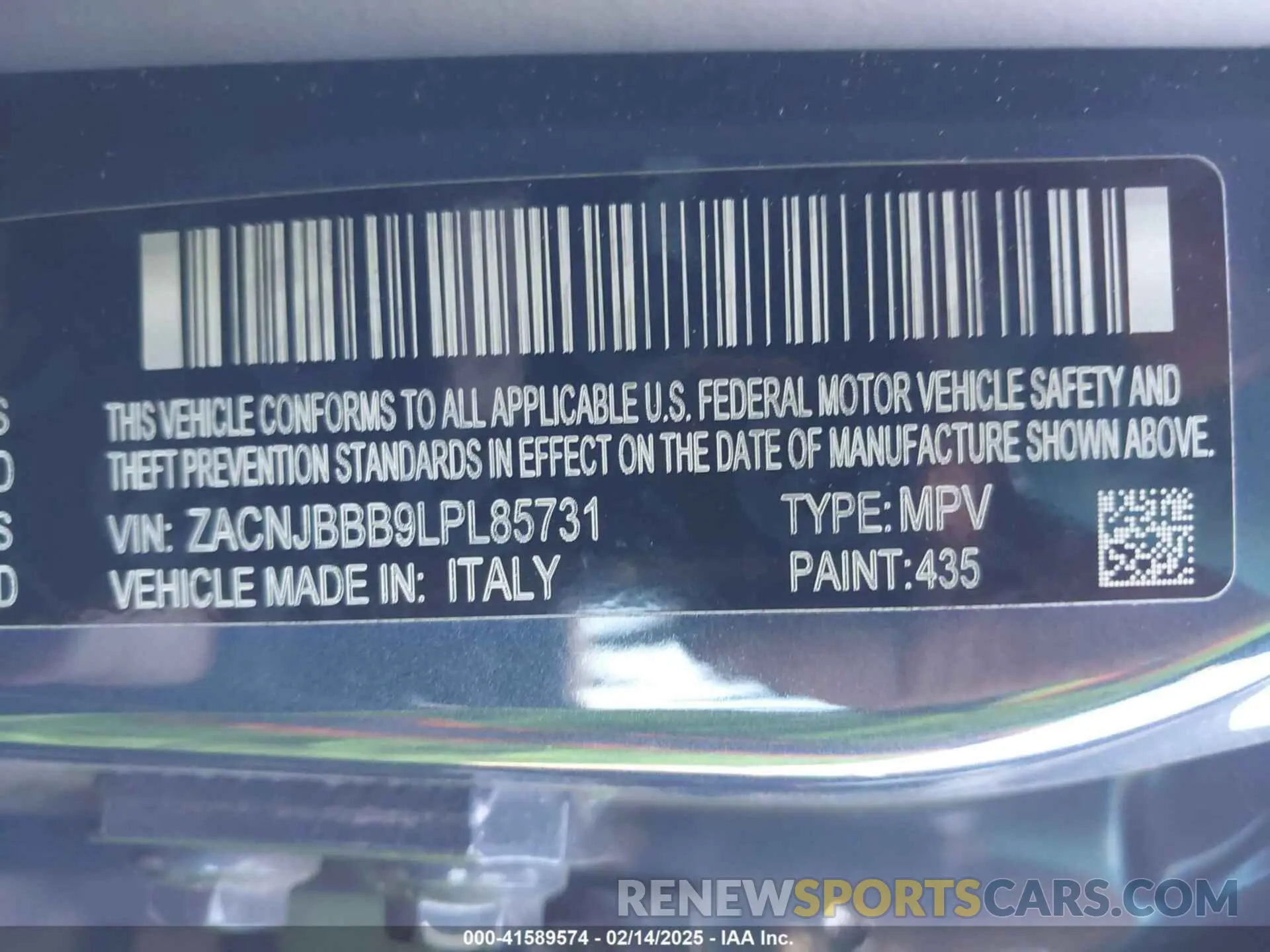 9 Photograph of a damaged car ZACNJBBB9LPL85731 JEEP RENEGADE 2020