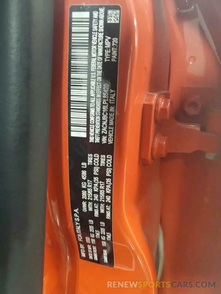 15 Photograph of a damaged car ZACNJBC16LPL85420 JEEP RENEGADE 2020